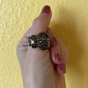 Gunmetal Belt Buckle Adjustable Ring